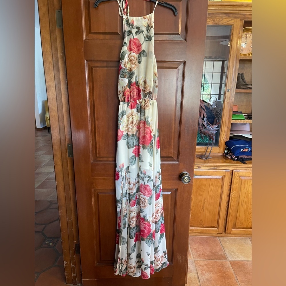 Show Me Your MuMu Floral Halter Maxi Dress Small - Picture 4 of 8